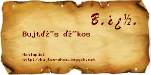 Bujtás Ákos névjegykártya